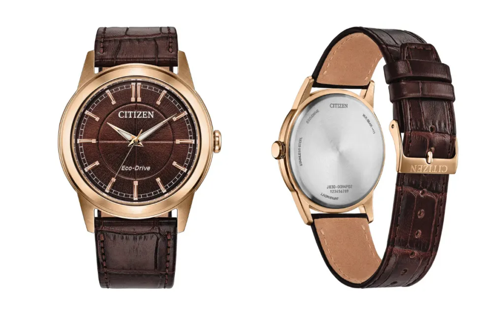 Citizen Rolan AW2113-16X close up of dial highlighting Eco-Drive solar panel under the dial