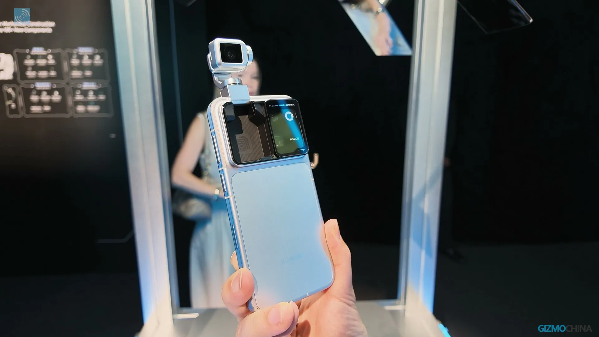 Honor Robot Phone showcasing its integrated titanium mechanical gimbal
