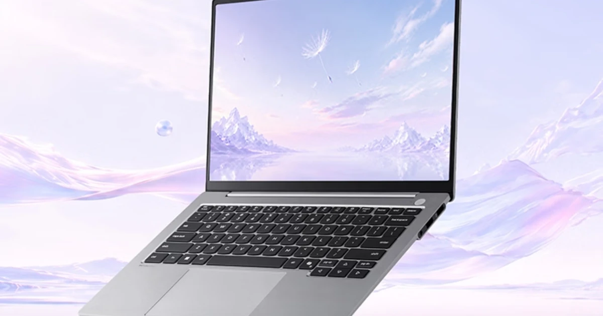 Lenovo Zhaoyang Yue Air 14 sleek ultraportable laptop angled view