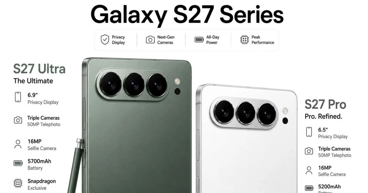 Samsung Galaxy S27 Ultra with potential new horizontal camera design