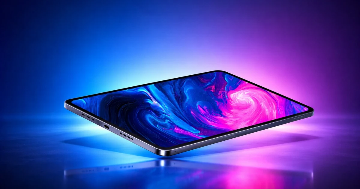 Xiaomi Pad tablet display showcasing metallic design on plain background