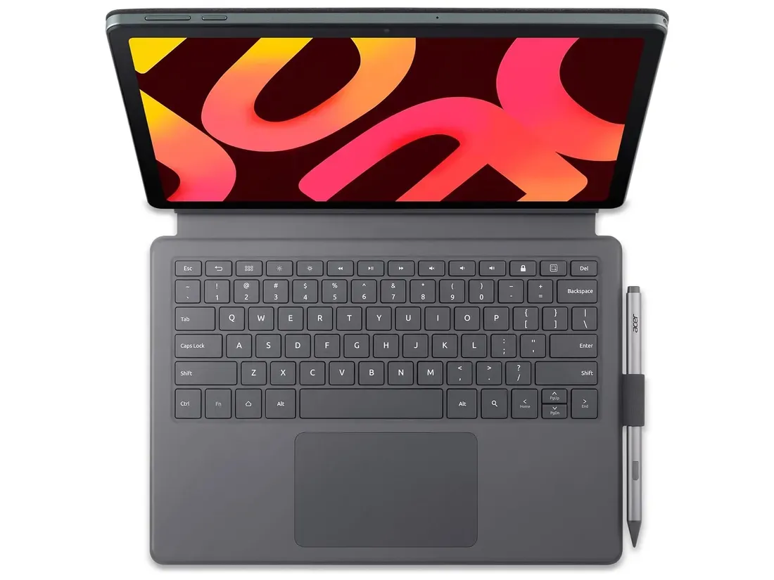 The Iconia Duo D12 comes with a keyboard, kickstand, and stylus pen. - Acer Iconia Duo D12 Ships With a Keyboard and Pen for Under $350