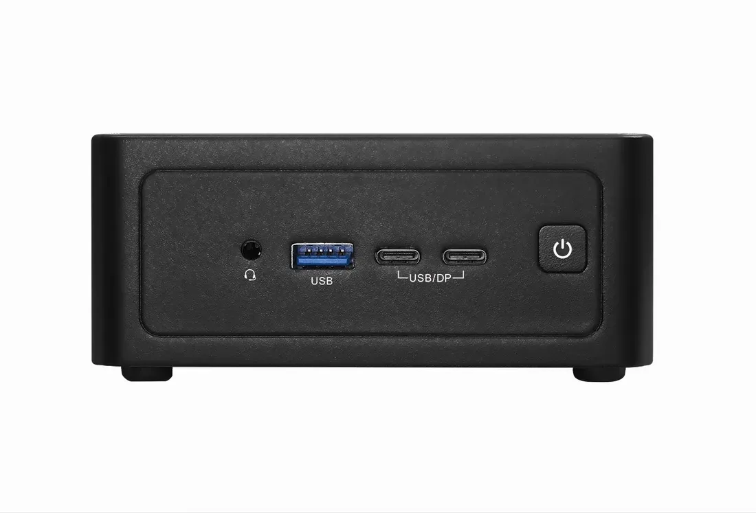 The mini PC sports a minimal, black-colored chassis. - ASRock's New Mini PCs Prioritize Desktop Versatility Over Raw Power
