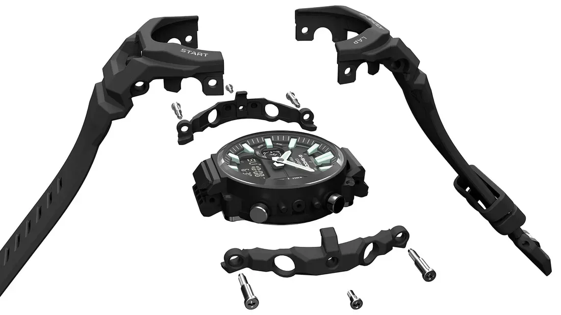 The G-Shock GBA-950-1A comes with a bio-based resin case - Casio G-Shock GBA-950 Pairs 2-Year Battery With Strava Step Tracking