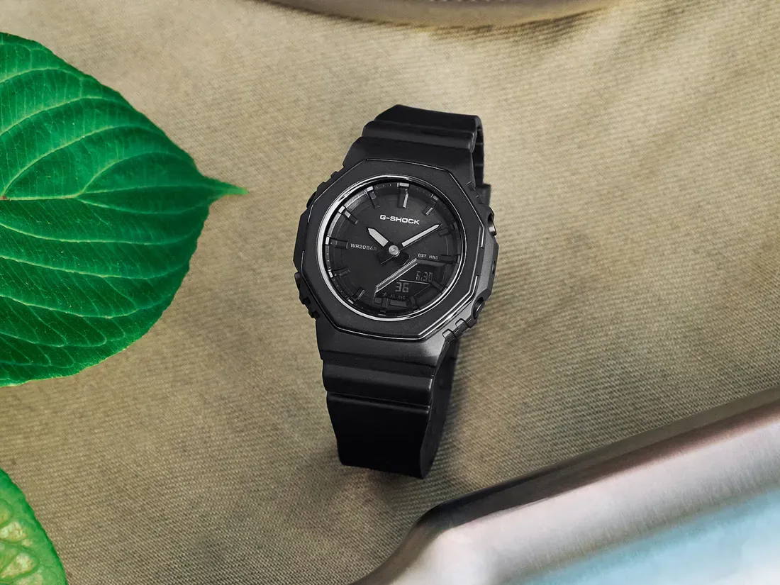 The Casio G-Shock GMA-P2110-1A comes with a black finish - Casio Refines the Iconic G-Shock 'CasiOak' With a Slim, Monochrome Update