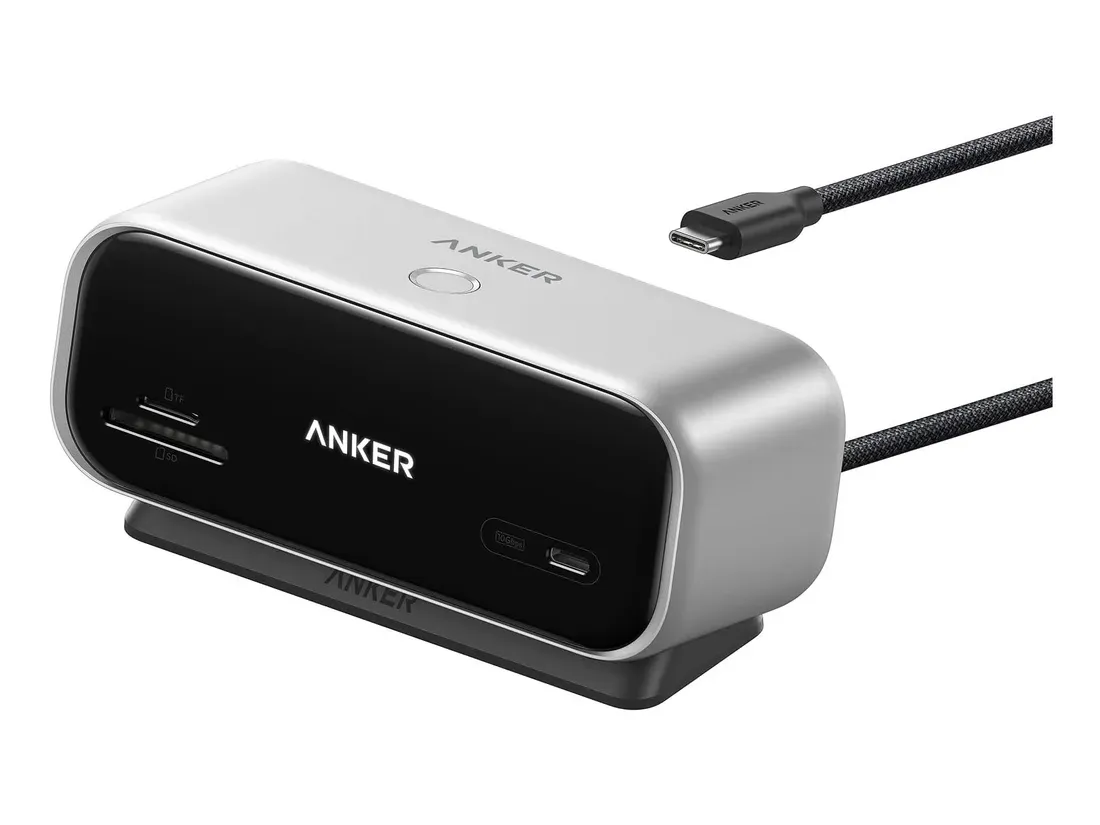 Anker Desktop USB-C Hub in starlight silver - This 10-in-1 Hub Finally Gives Gamers High-Refresh Rates on USB-C