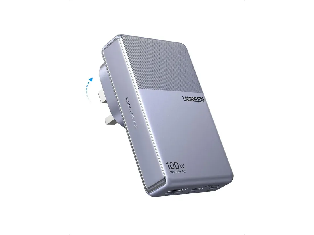 The Ugreen Nexode Air Slim 100W has foldable UK plugs - This Card-Thin 100W Charger Ends Awkward Outlet Clearance Frustration