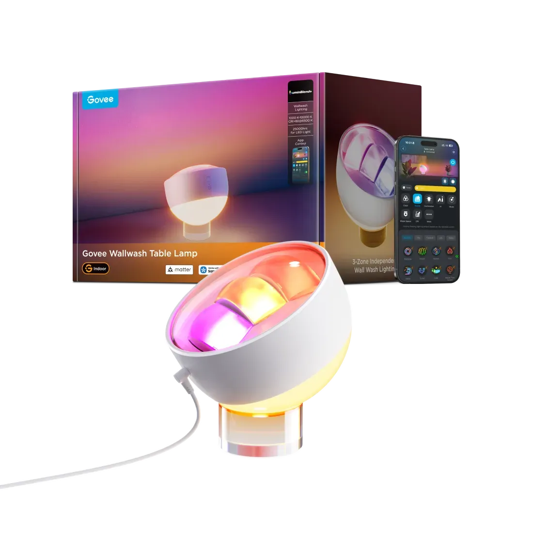 govee wallwash table lampe This Dual-Zone Desk Light Paints Your Wall in Multi-Color Gradients