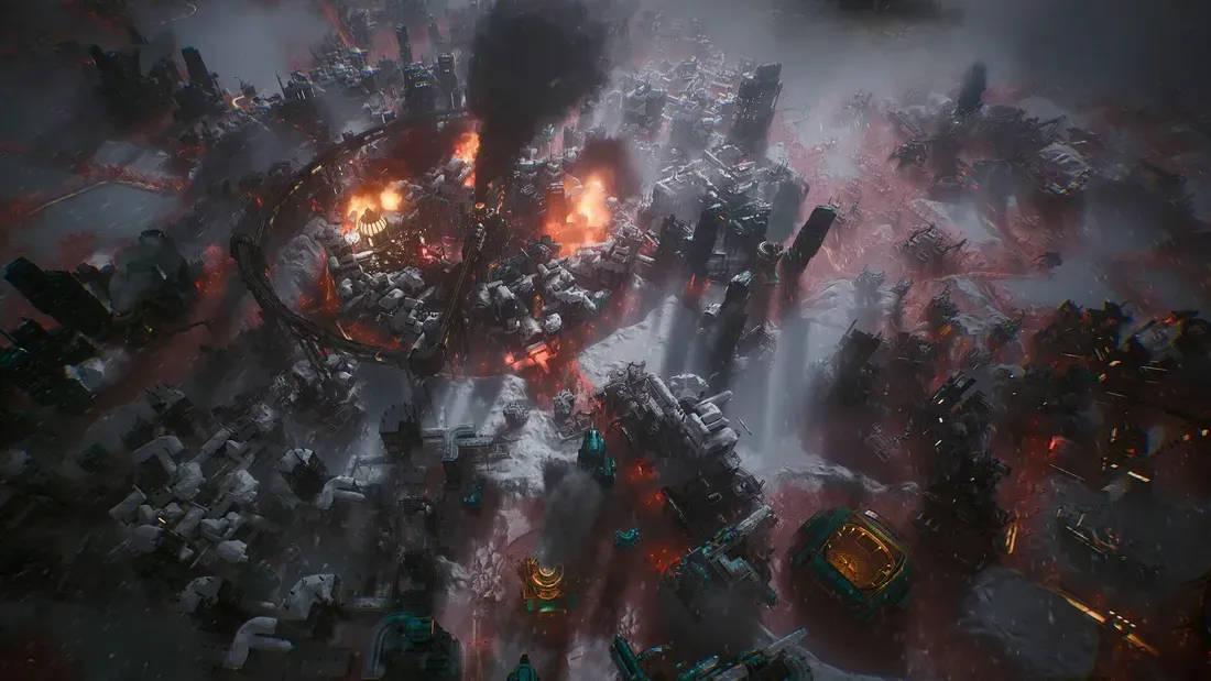 An image showing an environment in Frostpunk 2. - This Harsh Post-Apocalyptic City Builder Just Hit Half Price on Steam