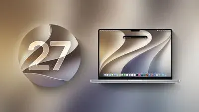 macOS 27 next to MacBook Pro Running macOS 27 - This macOS Golden Gate Update Finally Turns Siri Into a Capable AI Chatbot