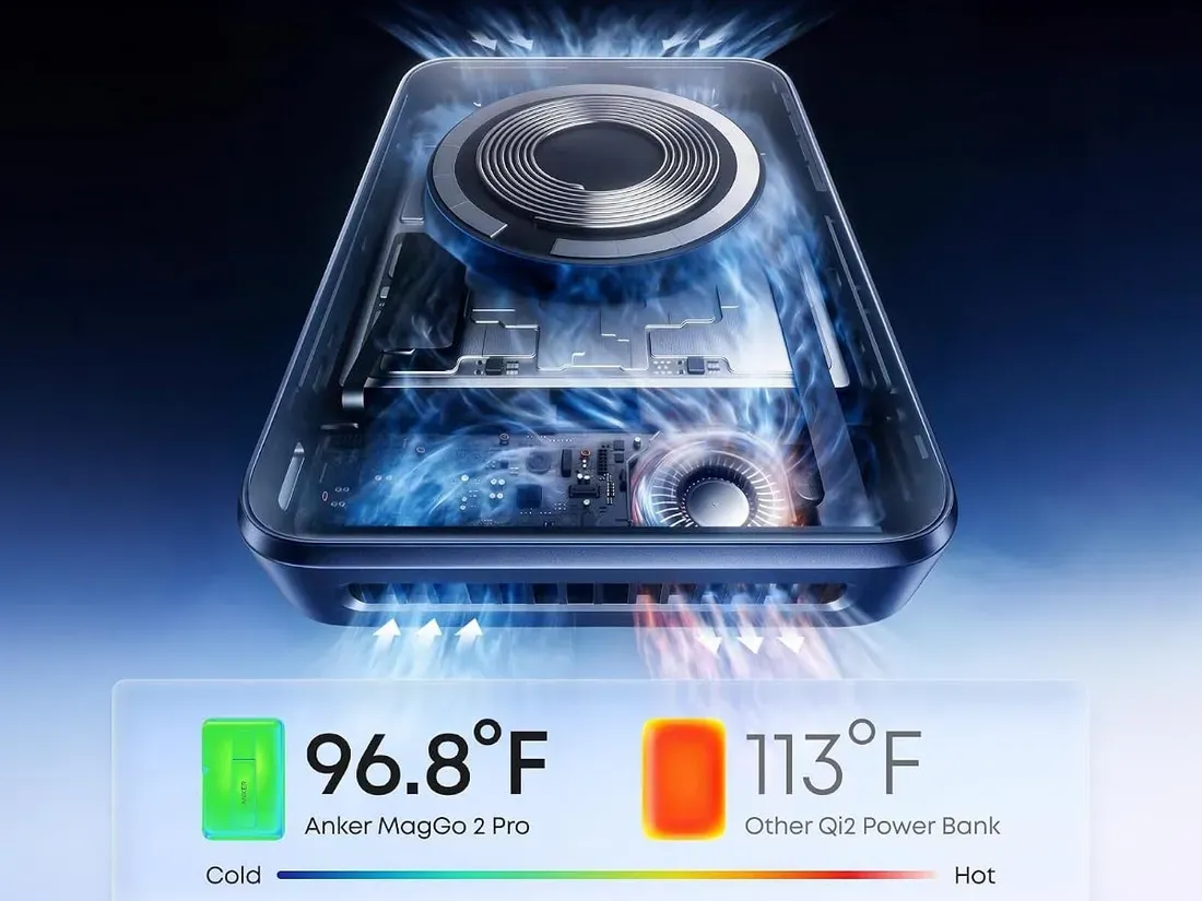 Anker MagGo 2 Pro has a turbo fan and dual vents to keep it cool - This Magnetic Power Bank Finally Solves the Overheating Problem