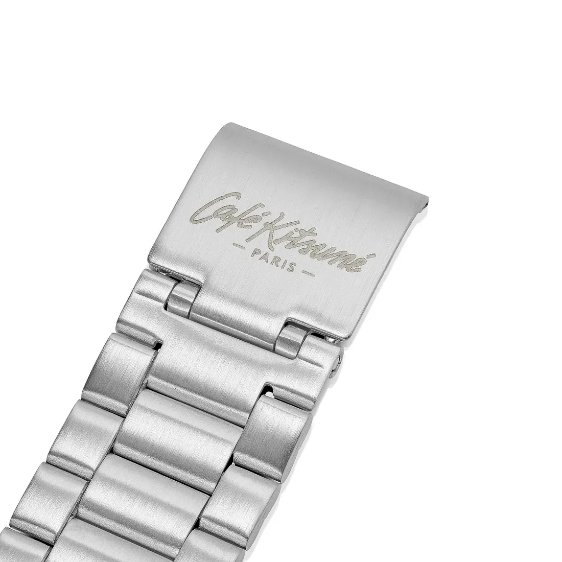 Café Kitsuné branding on the clasp of the AQ-230ECK-3A. - This Matcha-Green Retro Casio Is Selling Out Across Europe