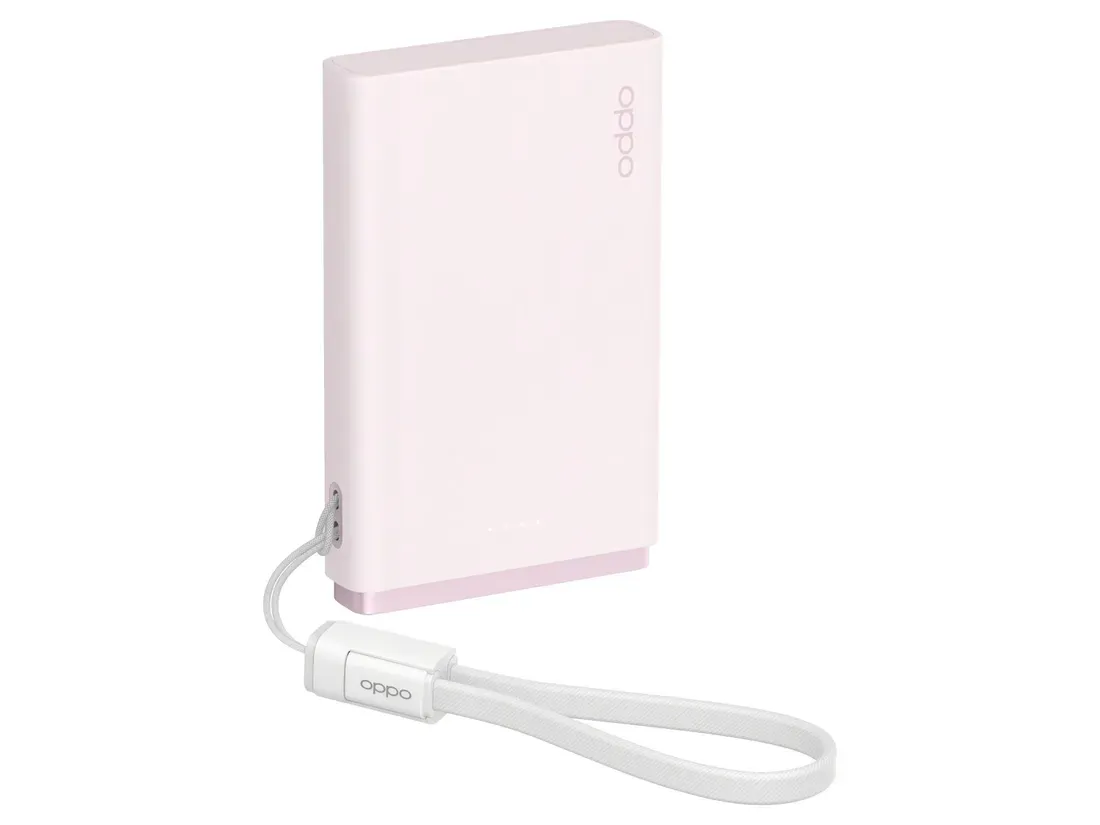 The Oppo 33W Pocket Charge power bank has a slim design and integrated cable - This Pocket Power Bank Finally Brings Battery Health Tracking to Your Phone