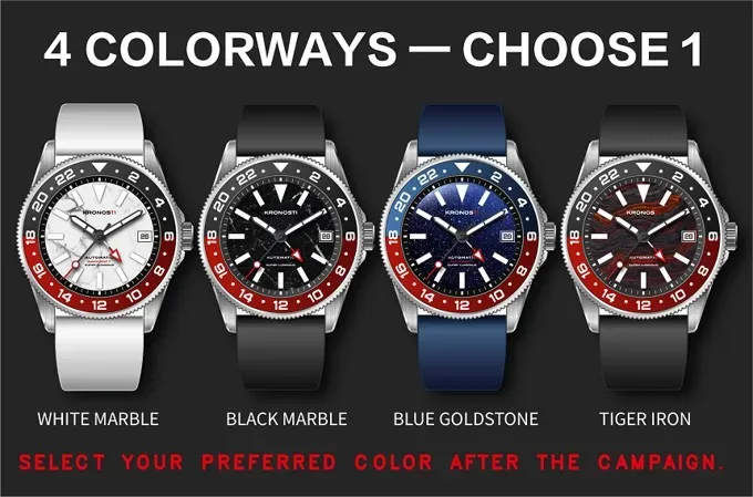 kronos248 This Titanium GMT Watch Packs Genuine Stone Dials for Under $270