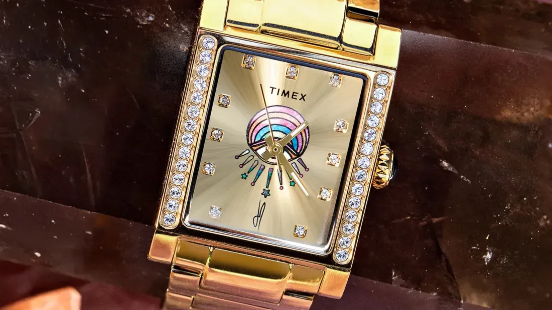 Timex x Jacquie Aiche Éclat watches - Timex and Jacquie Aiche Craft Rectangular Rose Quartz Timepieces