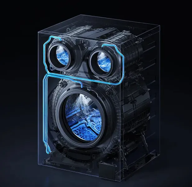 Xiaomi Mijia Triple-Tube Washing Machine 14kg internals - Xiaomi's Three-Drum Washer Solves the Multi-Load Laundry Nightmare