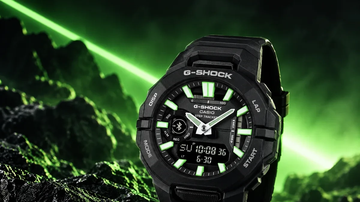 Casio G-Shock GBA-950-1A hybrid digital analog fitness watch in black