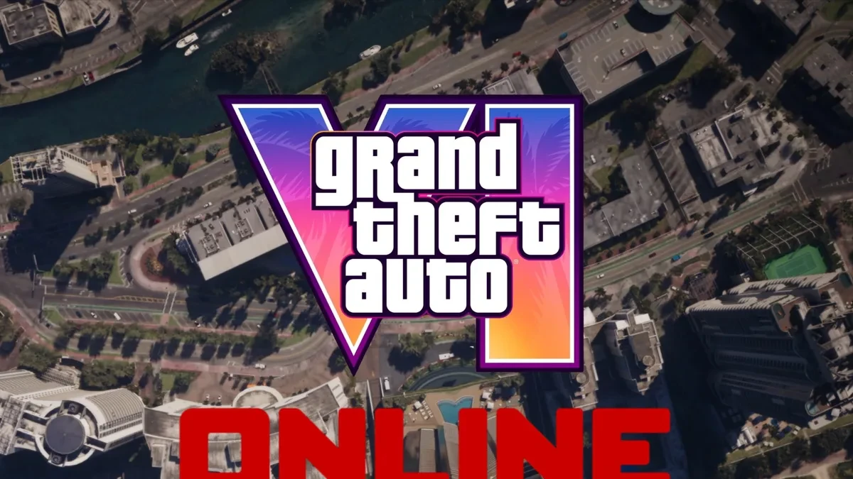 GTA 6 neon key art featuring Vice City aesthetic and protagonists