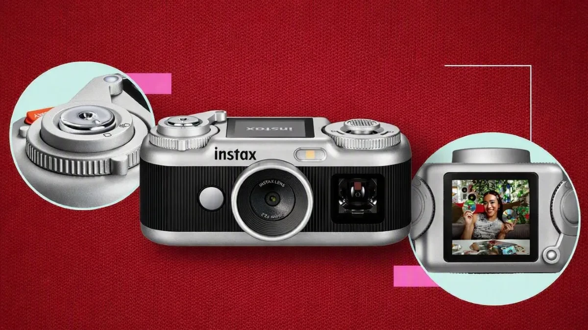 The Fujifilm Instax Pal 2 camera and Link Wide 2 photo printer displayed side by side.