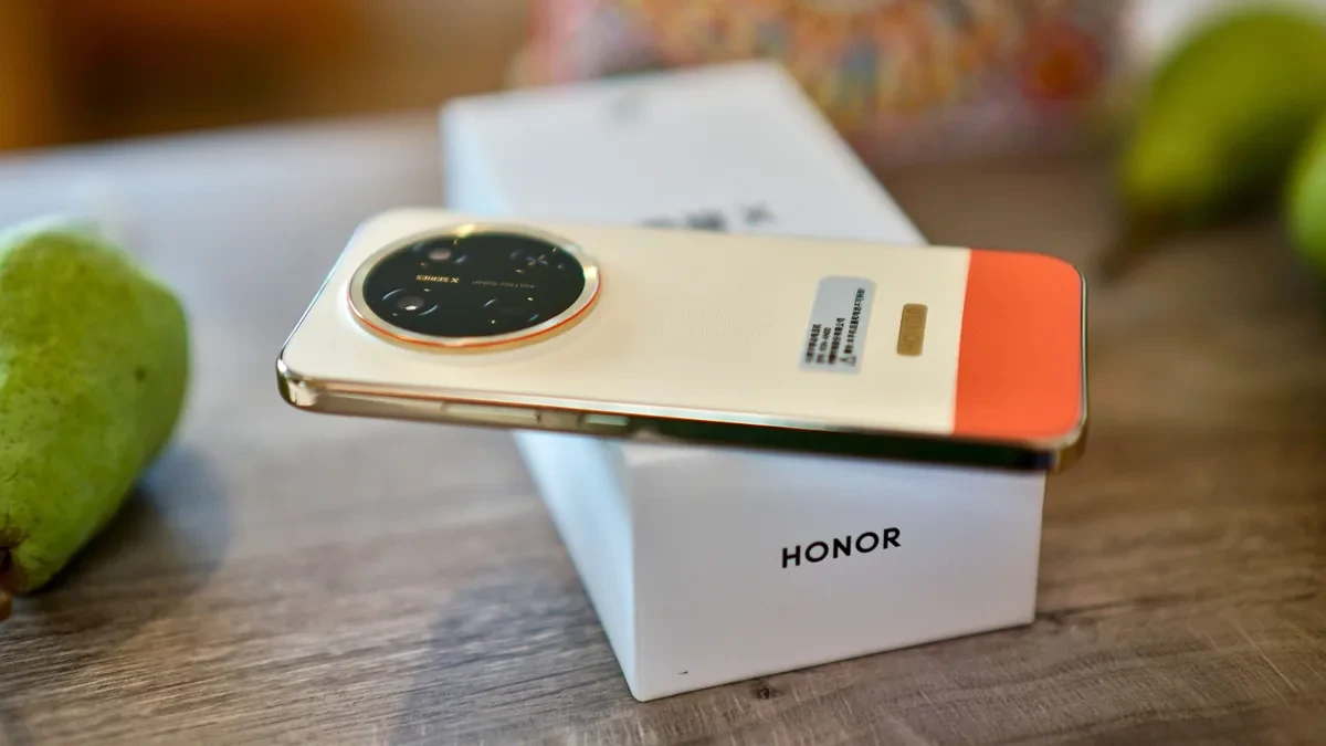 Honor X80 Pro Max smartphone showcasing its slim profile and display