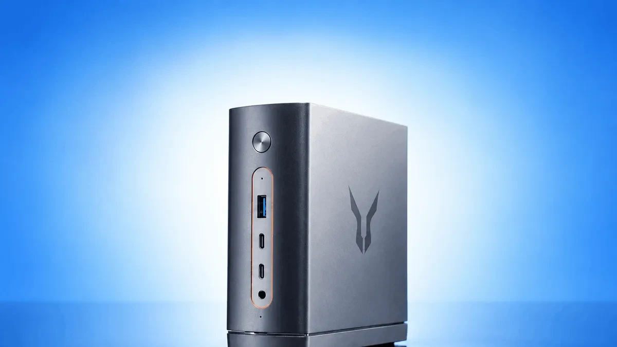 Lenovo Lecoo Bellator AI NAS 900 series showing its compact design and various connectivity ports.