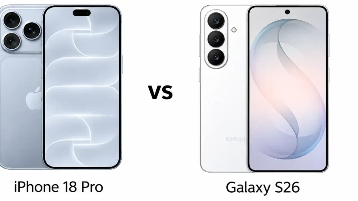 Apple iPhone 18 Pro alongside Samsung Galaxy S26 flagship smartphones