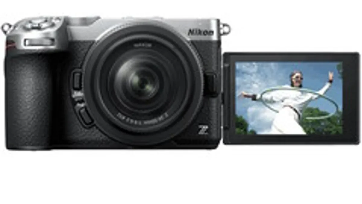 Front view of the Nikon Z5IIC mirrorless camera showing its compact build and lens mount