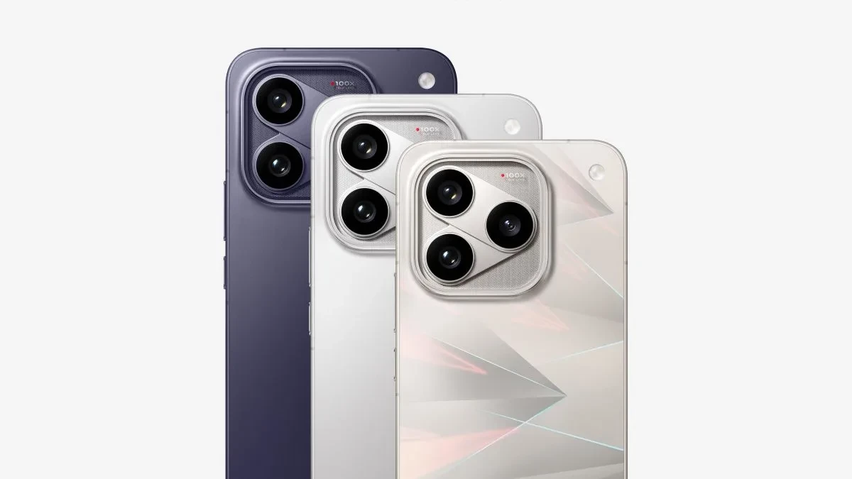 iQOO 16 smartphone showcasing holographic Light Chaser back panel design