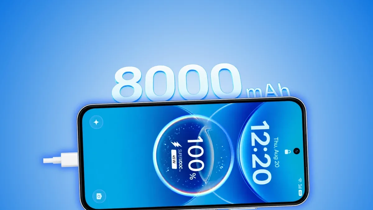Oppo A7 Pro 5G smartphone showing display and rear panel design