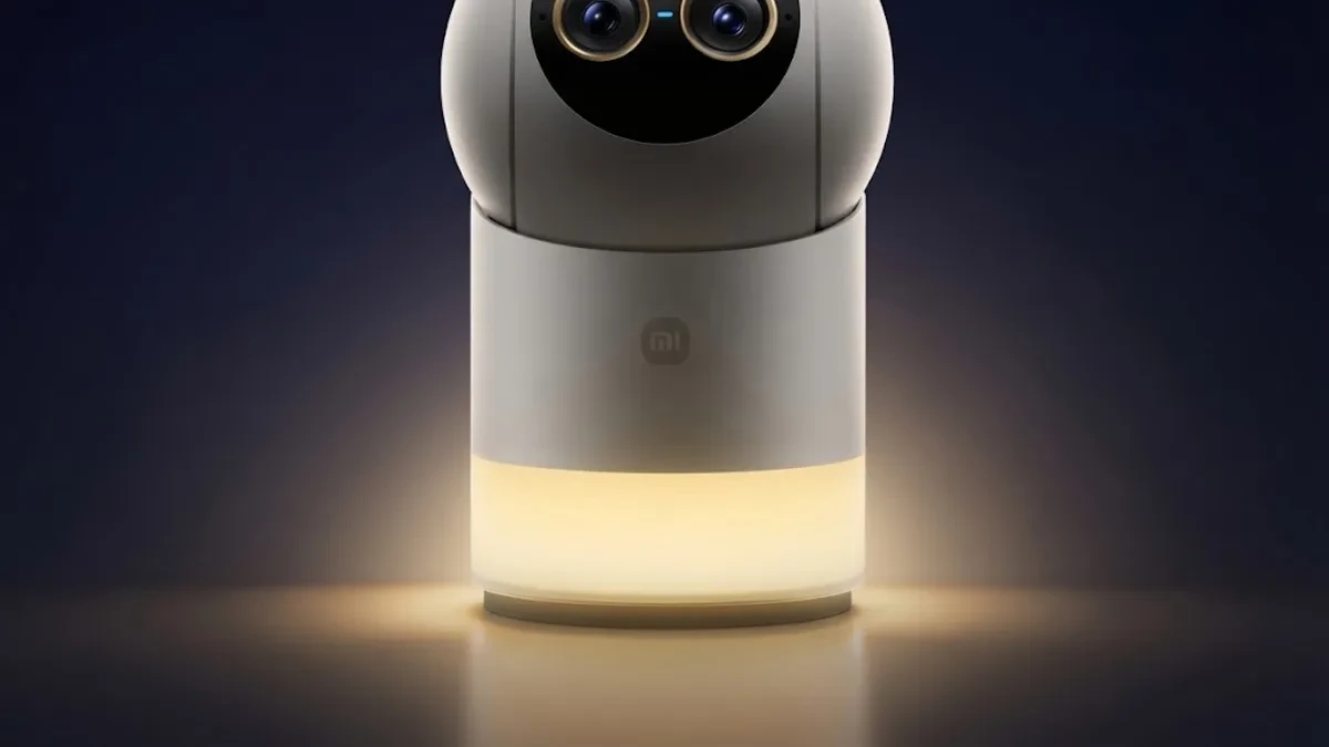 Xiaomi Smart Camera 5 Pro featuring dual sensor layout and compact white motorized housing