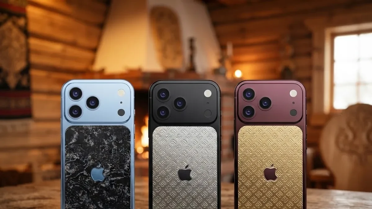 Caviar Contrast Edition customized luxury iPhone 18 Pro with gold and titanium back panel
