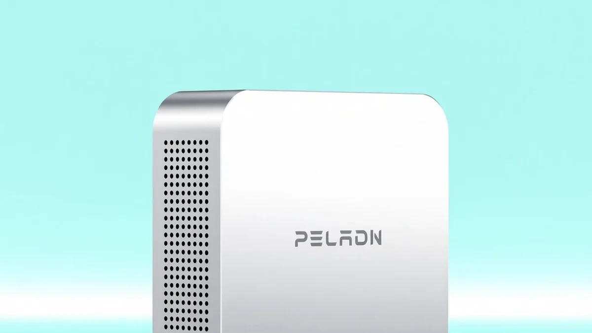 The Peladn WO5 mini PC showing its side panel and compact port layout.