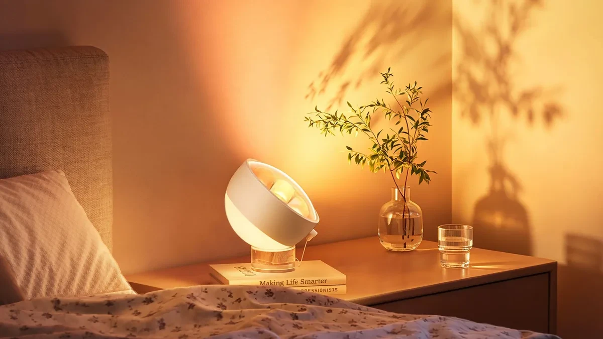 Govee Wallwash Table Lamp projecting gradient colors on a wall