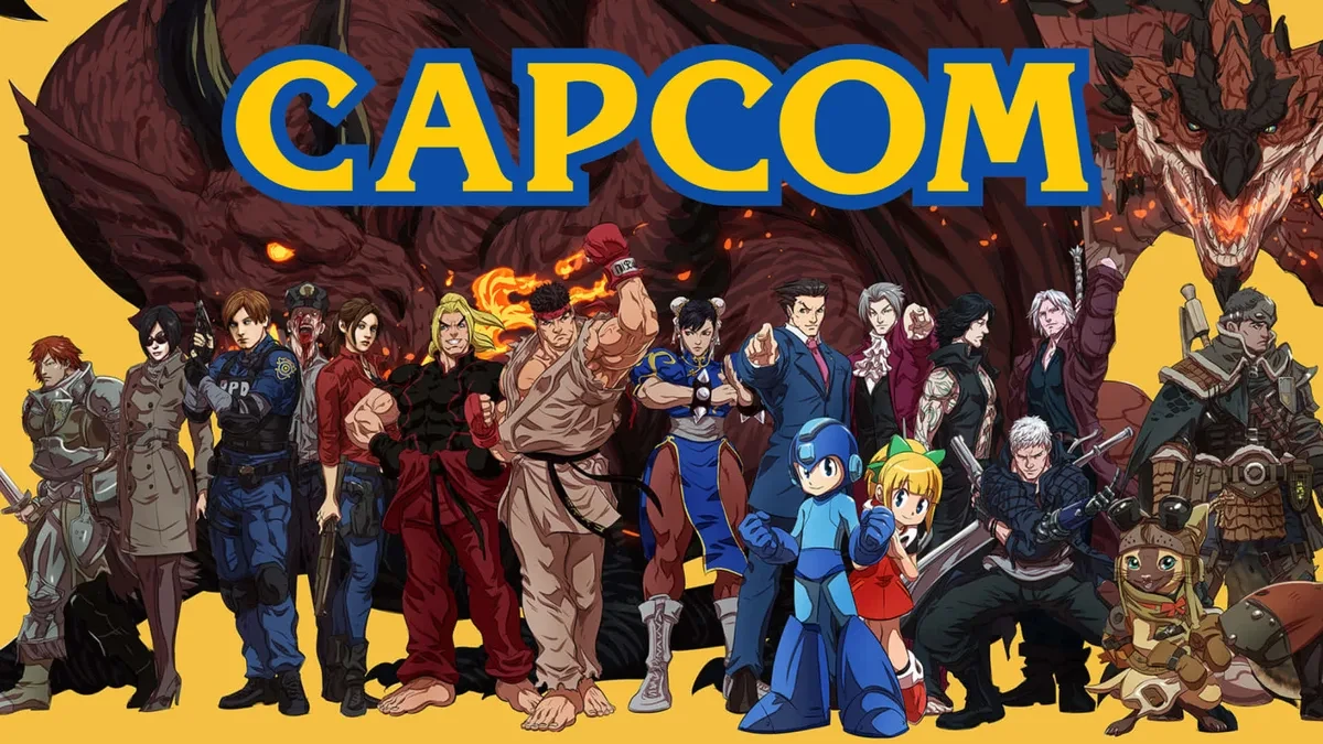 Capcom logo displayed alongside iconic video game titles