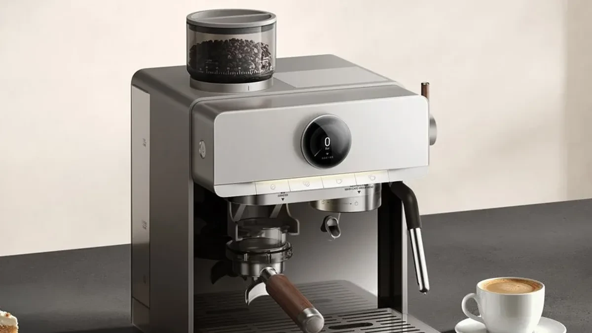 Xiaomi Mijia Smart Italian Semi-Automatic Coffee Maker Pro on a modern kitchen counter