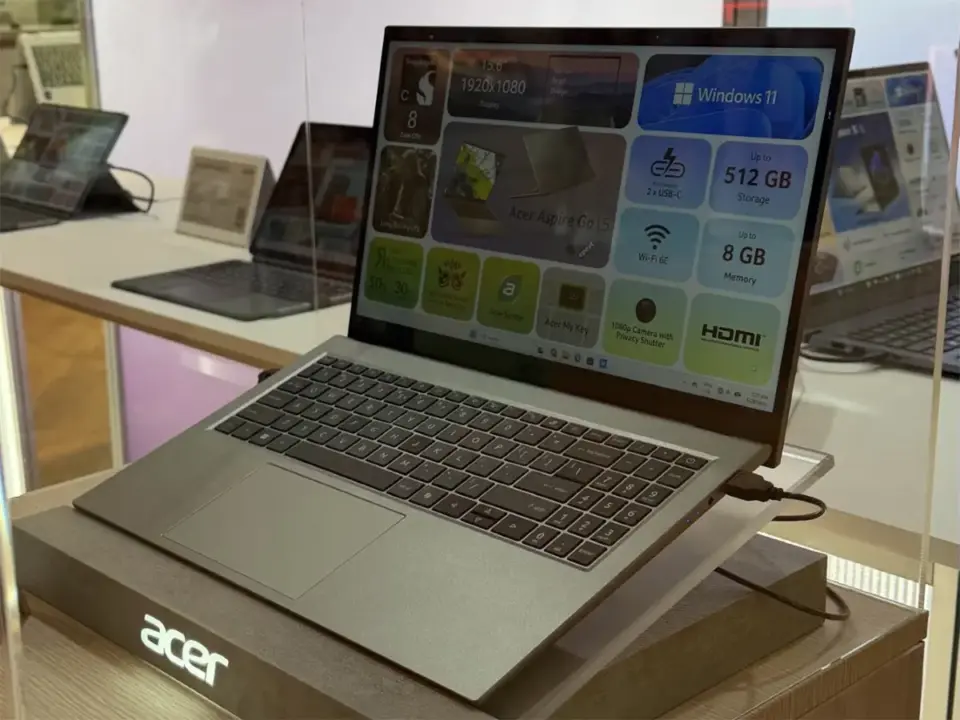 Acer Aspire Go 15 laptop with Snapdragon processor and slim design
