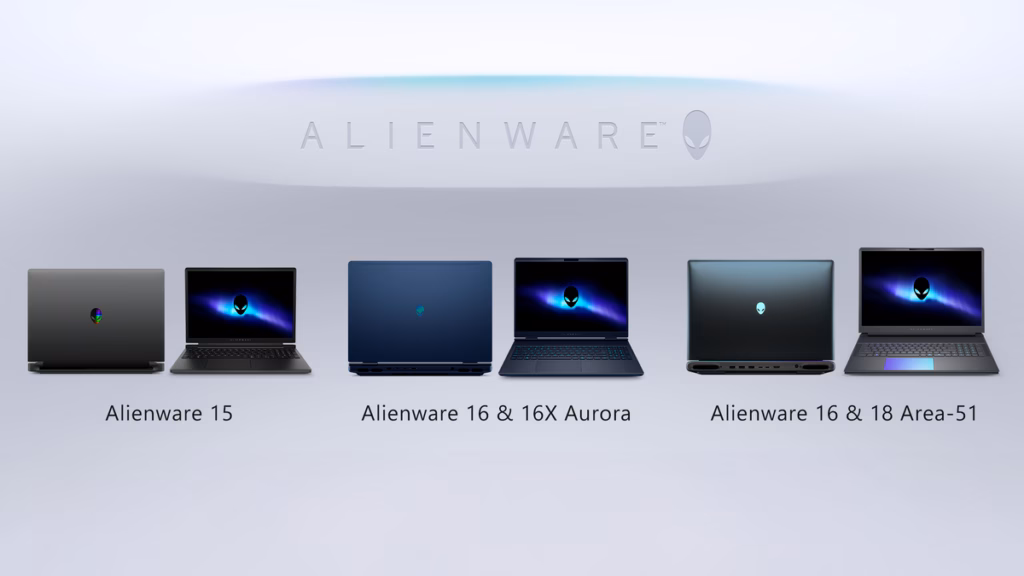 Alienware 15 gaming laptop port selection including USB-C and Ethernet
