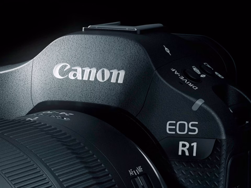 Canon EOS R1 camera showcasing improved autofocus features after firmware update