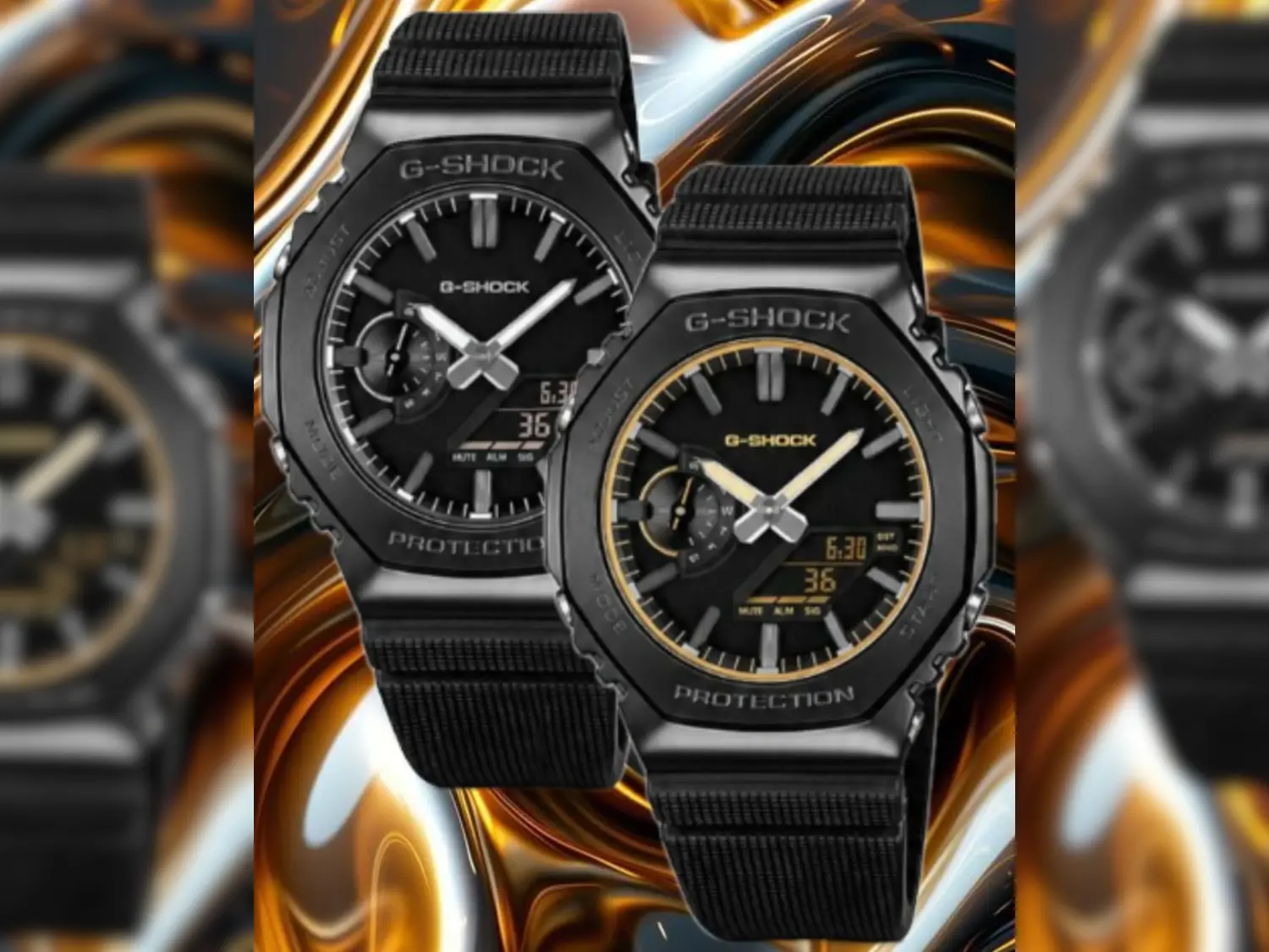 Casio’s New Blacked-Out CasiOaks Bring Style but Raise Pricing Questions Casio GM-2100LXB blacked-out CasiOak watch with textured strap