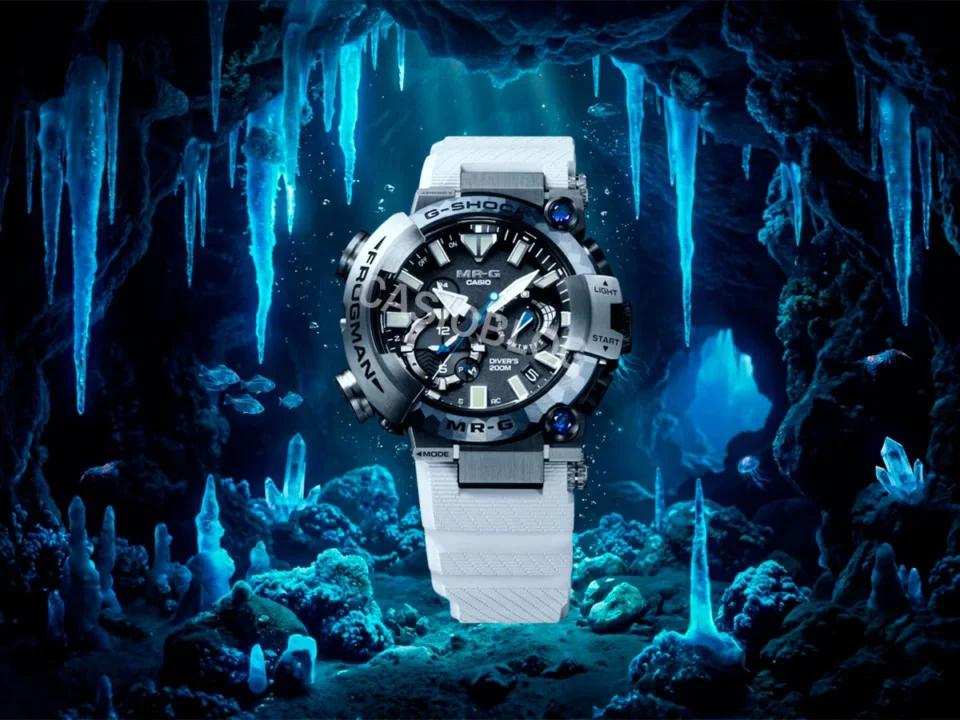 Casio G-Shock MRG-BF1000EB-1A titanium watch with faceted sapphire bezel
