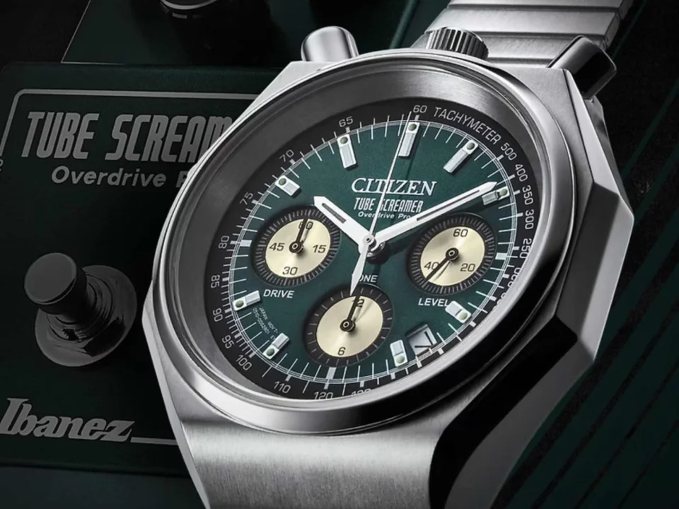 Citizen Tsuno Chrono Custom Tube Screamer limited edition watch inspired by Ibanez pedal