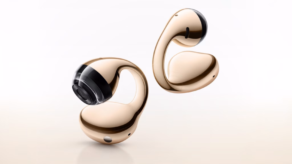 Xiaomi wireless earbuds showing clip-on design