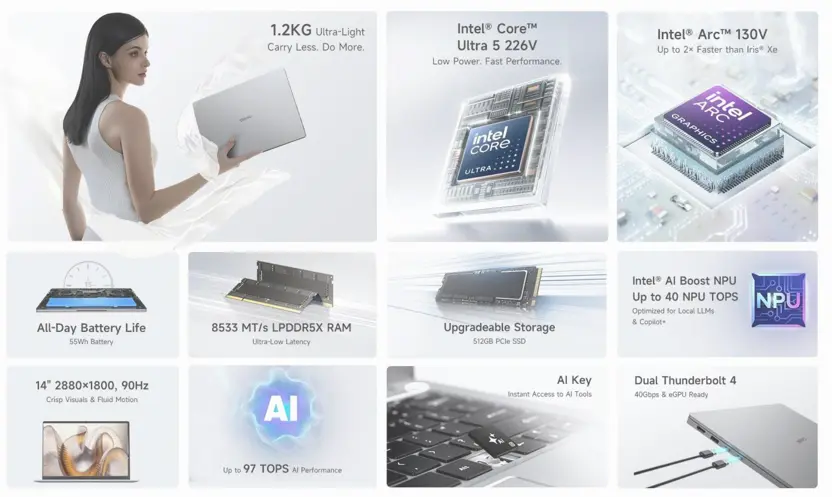 Copilot+ AI features on CoreBook Air (Photo: CHUWI)