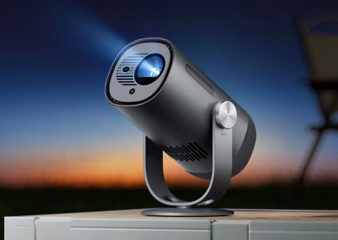 Dangbei Freedo projector with built-in gimbal stand and Google TV