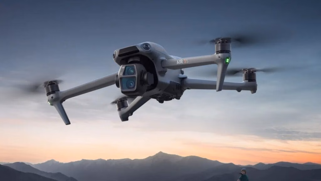 DJI Air 4 prototype with redesigned body and additional sensors