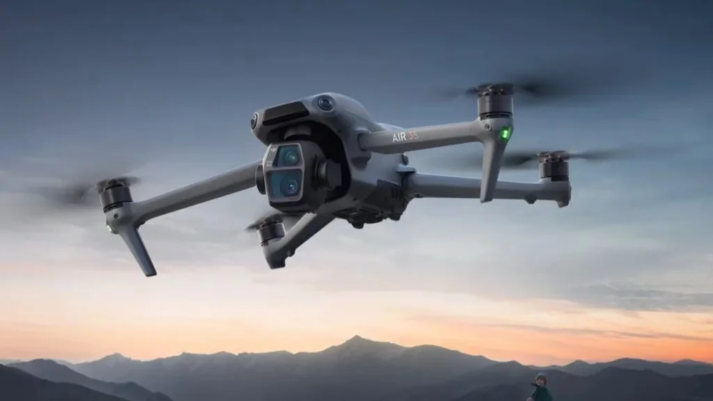 DJI Air 4 prototype with redesigned body and additional sensors