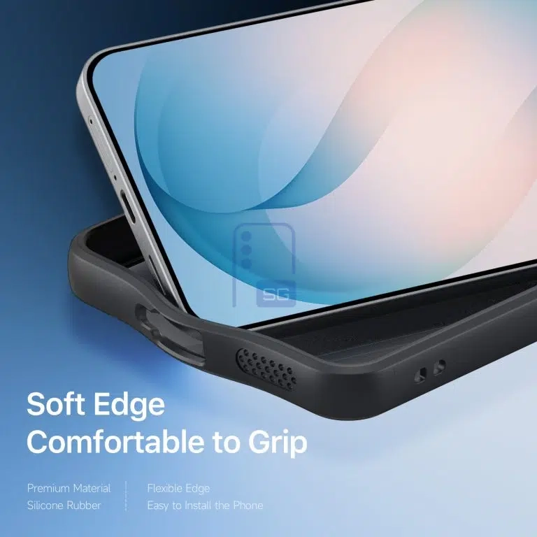 Samsung Galaxy S26 FE flat side frame with power and volume buttons