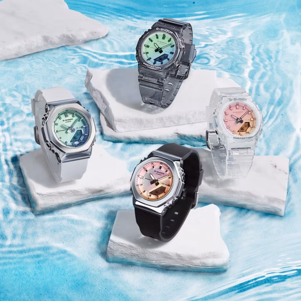 Casio G-Shock small watch with translucent resin band and case