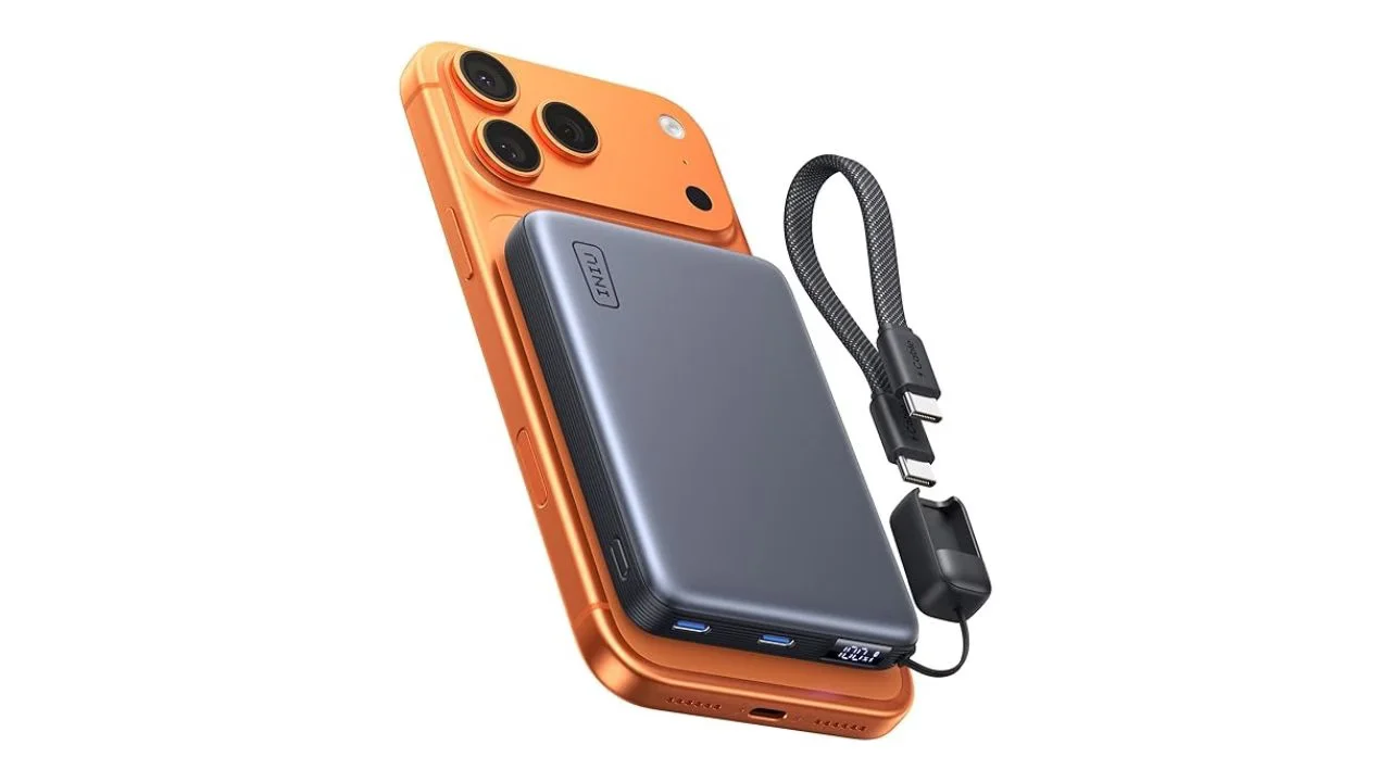 INIU SnapGo Air magnetic powerbank with 45W fast charging and aluminum body