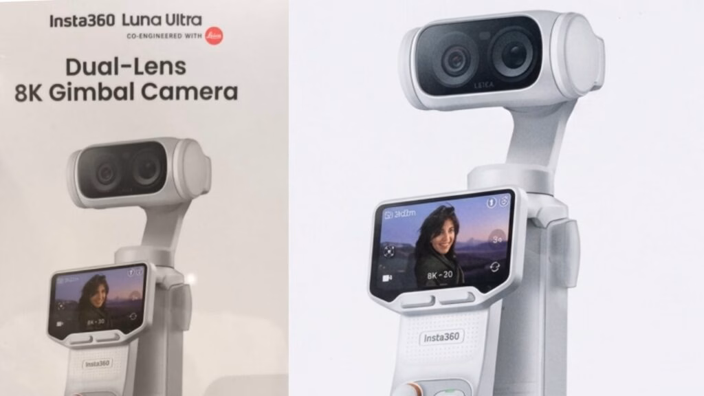 Front view of Insta360 Luna Ultra compact gimbal camera